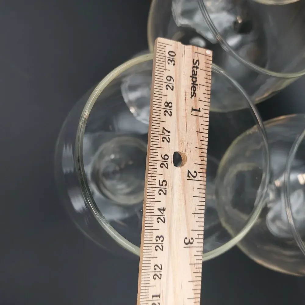 Vintage Anchor Hocking Hollow Stem Beer Glasses Set of 5 Clear Stout Goblets